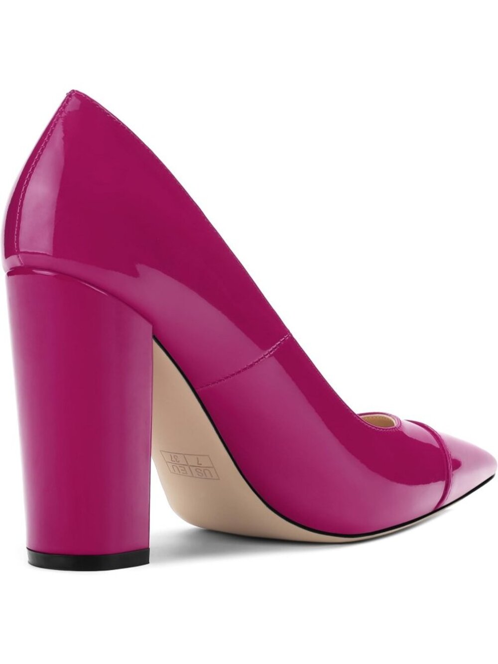 Women's Magenta Patent Pointed Toe High Heels Slip On Pumps Street Banquet Shoes - Picture 5 of 5